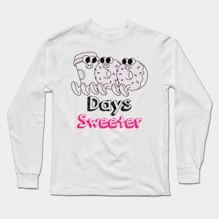 100 Days Sweeter - Cute Donuts Long Sleeve T-Shirt